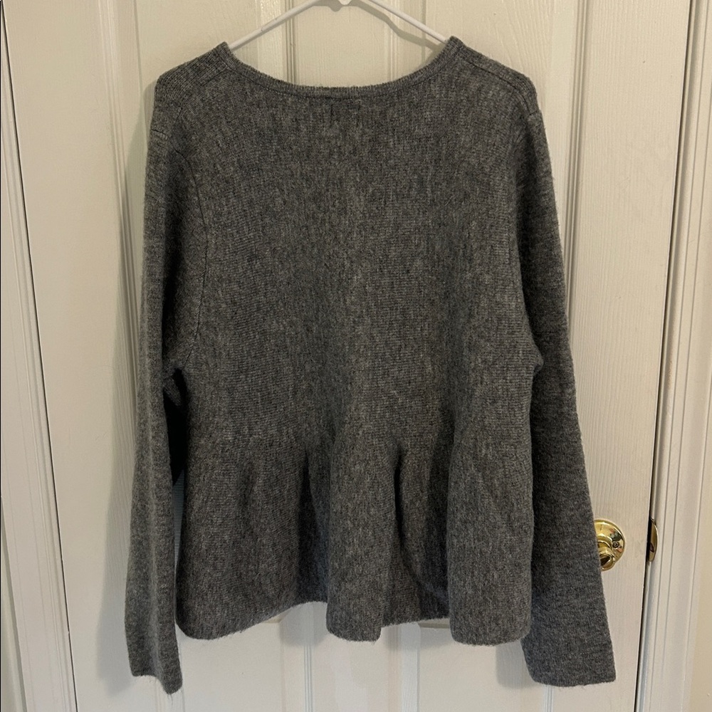 Anthropologie Maeve Rhinestone Flower Button Peplum Cardigan Sweater New Size 2X - Picture 9 of 13